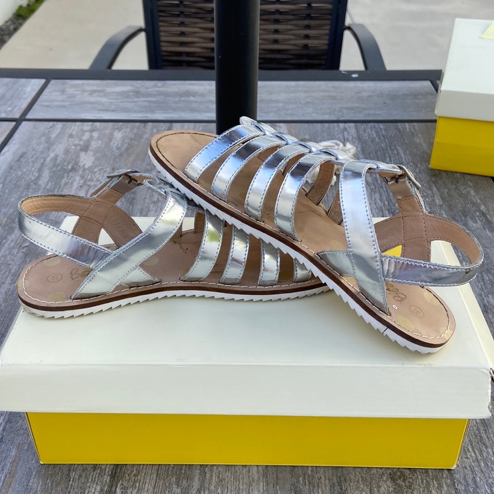 Mini Boden Silver Sandals size 35 Girl Sandal